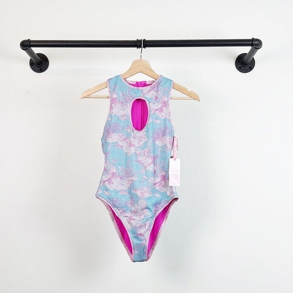 NWT LoveShackFancy x Hurley Under The Sea Moderate Keyhole One Piece Swimsuit - Picture 7 of 10